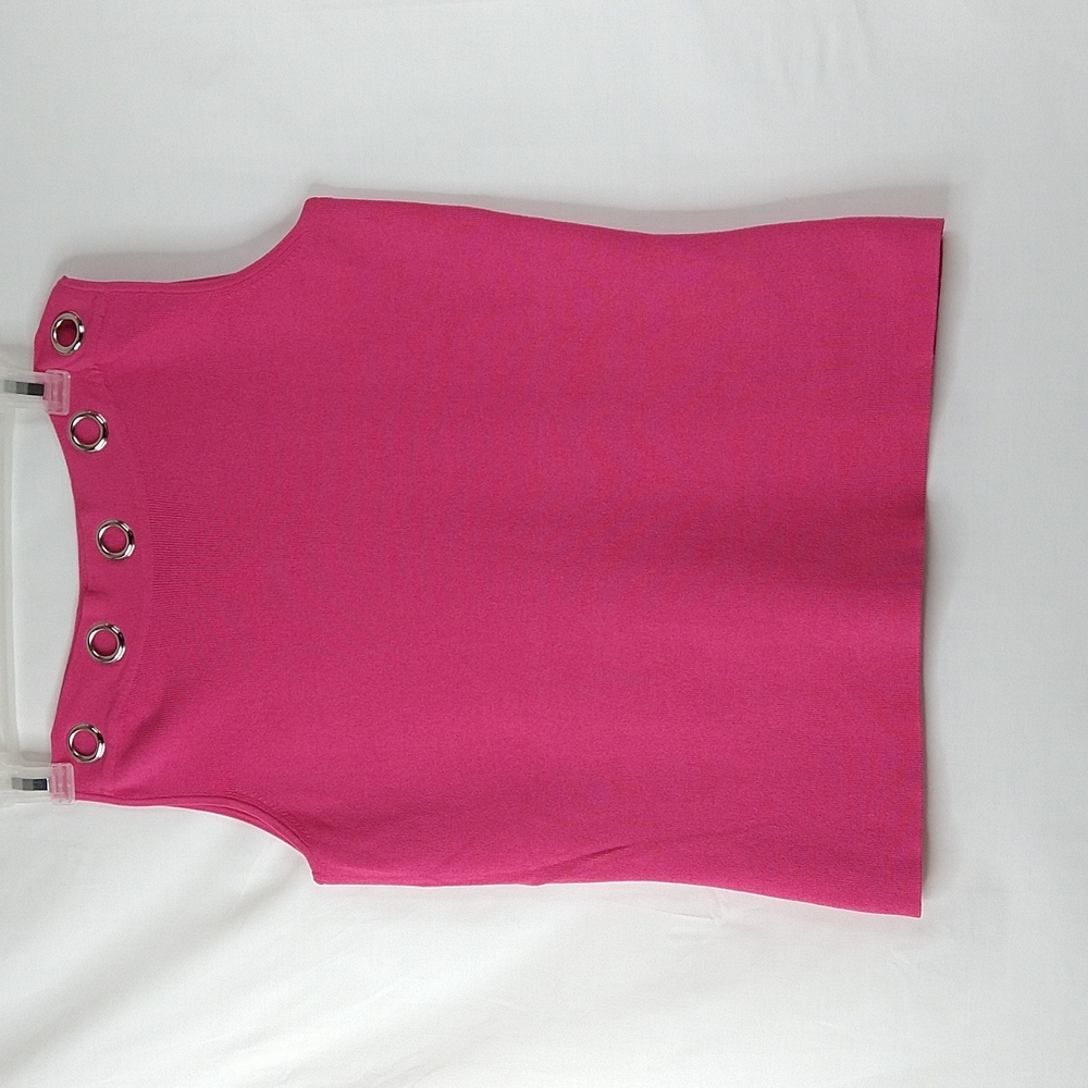 Women Pink Sleeveless Grommet Top Size: M